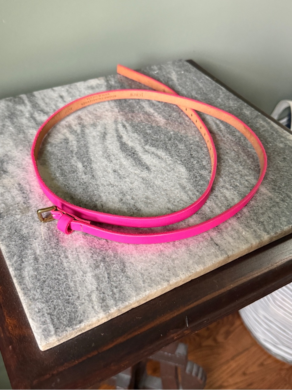 J. Crew - Slim Bright Pink Leather Belt - Size M
